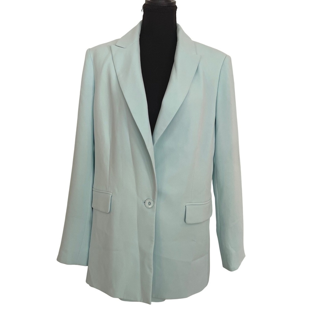Alice + Olivia Blazer Shorts Set Womens 6 Blue Polyester Classic Chic Old Money